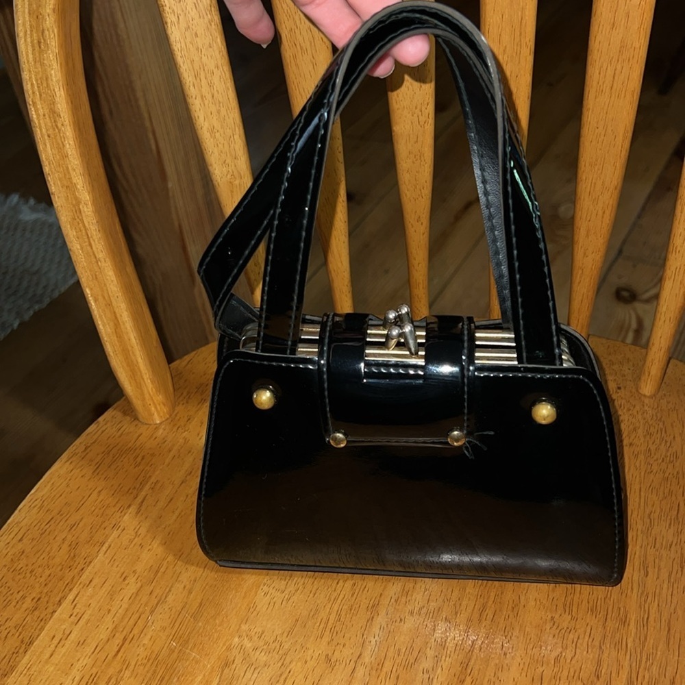 Vintage 70’s Elegant Black Mini Handbag - Picture 2 of 6